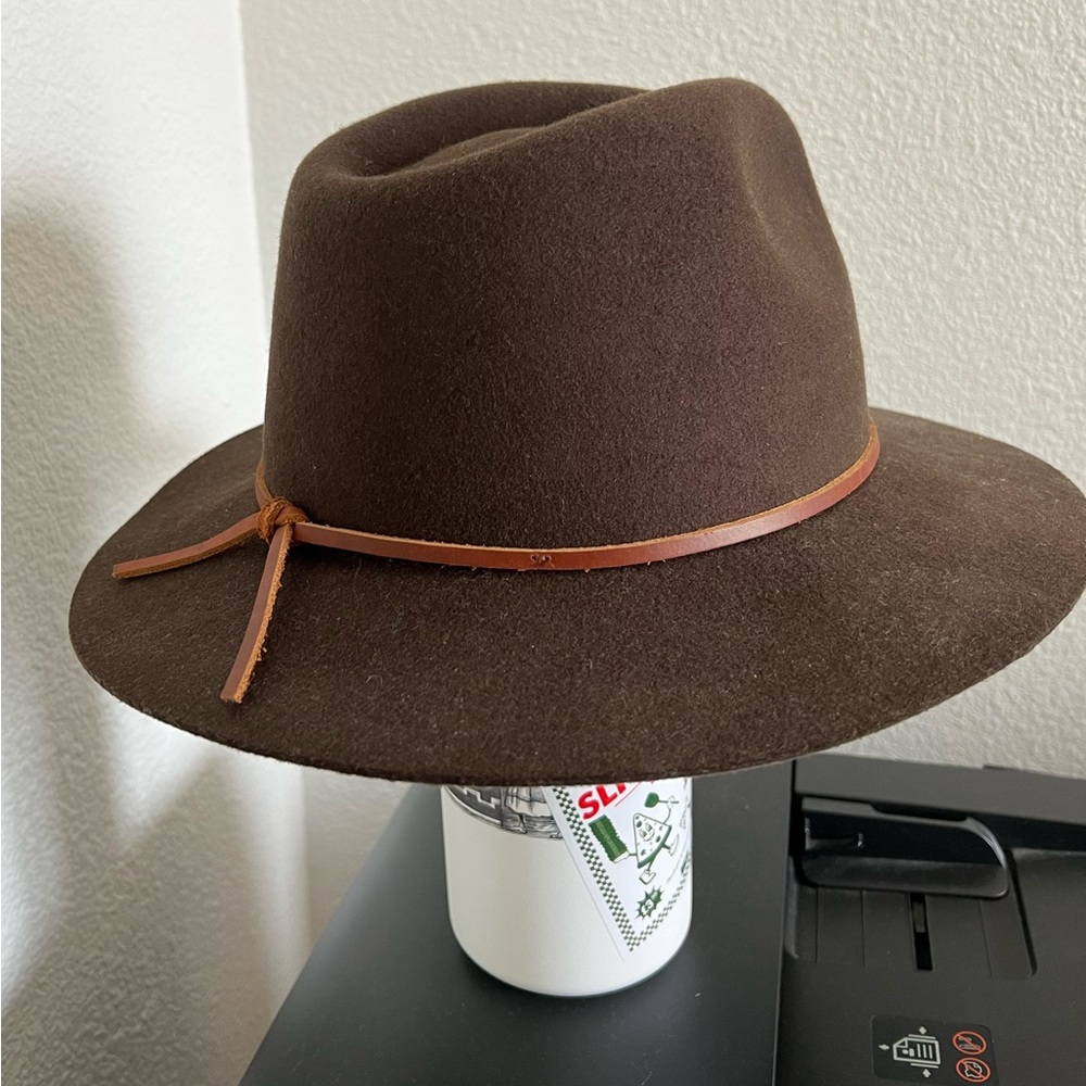 Brixton Hat - Fedora, felr, brown, leather rope detail, size medium